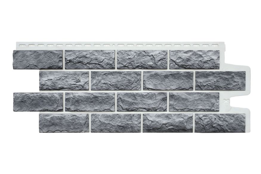 Фасадные панели Grand Line, Колотый Камень Design Plus, Гранит (белый шов) купить в Уфе