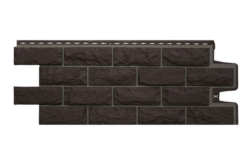 Фасадные панели Grand Line, Колотый камень Design, Шоколадный (шов RAL 7006) купить в Уфе