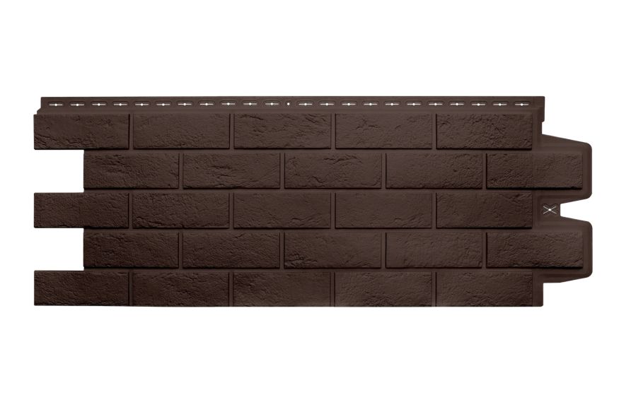 Фасадная панель Grand Line, Состаренный кирпич Classic, Шоколадный купить в Уфе