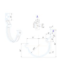 Крюк короткий усиленный модернизированный с комплектом крепления Aquasystem, RAL 8017 Тёмно Коричневый 125/90