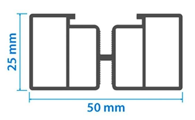 Алюминиевая несущая лага KRONEX 50x25x3000 мм купить в Уфе