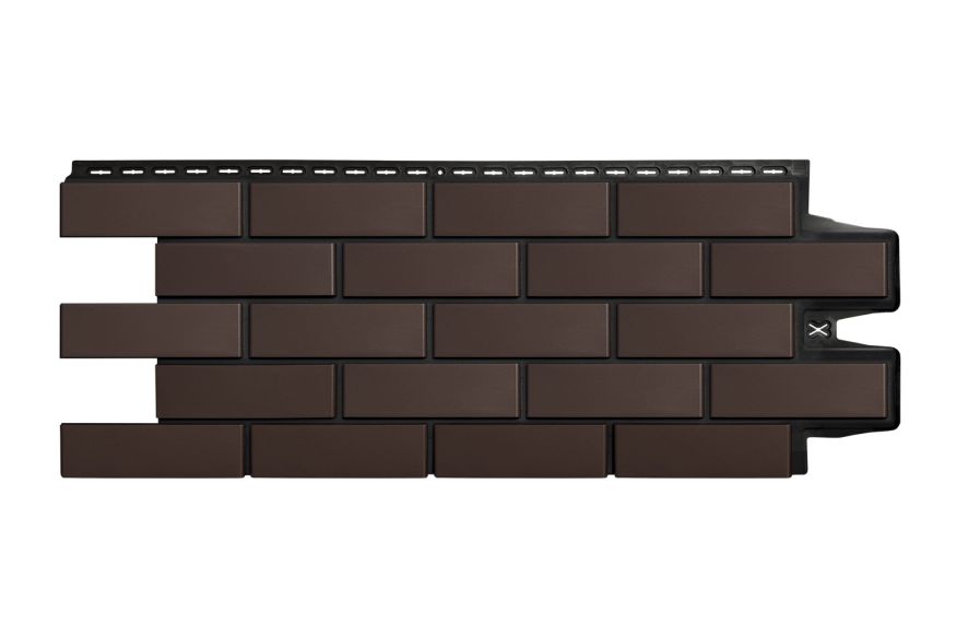 Фасадные панели Grand Line, Клинкерный кирпич Design, Шоколадный, шов RAL 9005  купить в Уфе