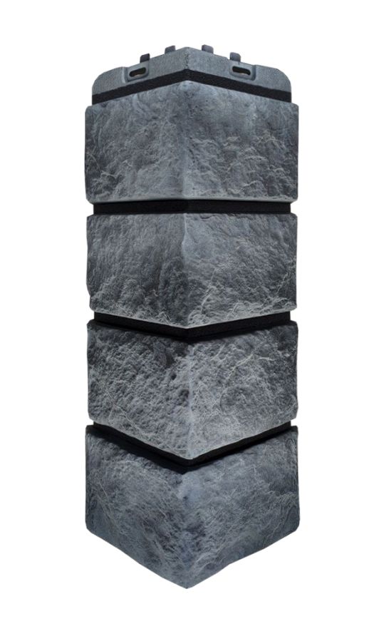 Угол наружный Grand Line, Колотый Камень Design Plus, Антрацит (черный шов) купить в Уфе