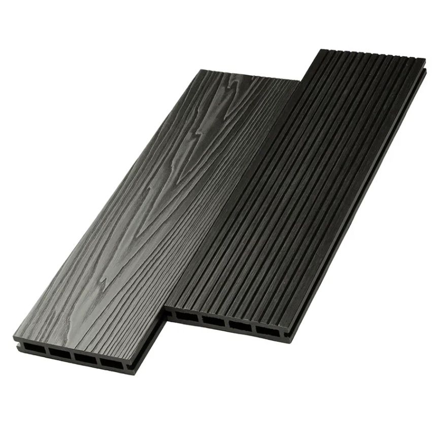 Террасная доска ДПК NanoWood New 3D тиснение + вельвет Графит купить в Уфе